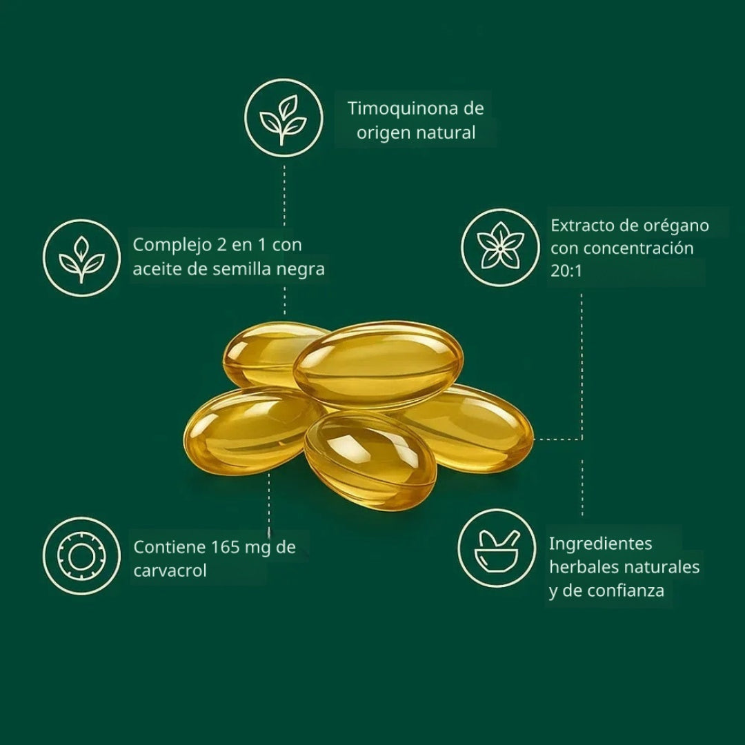 Aceite de Orégano con Aceite de Semilla Negra